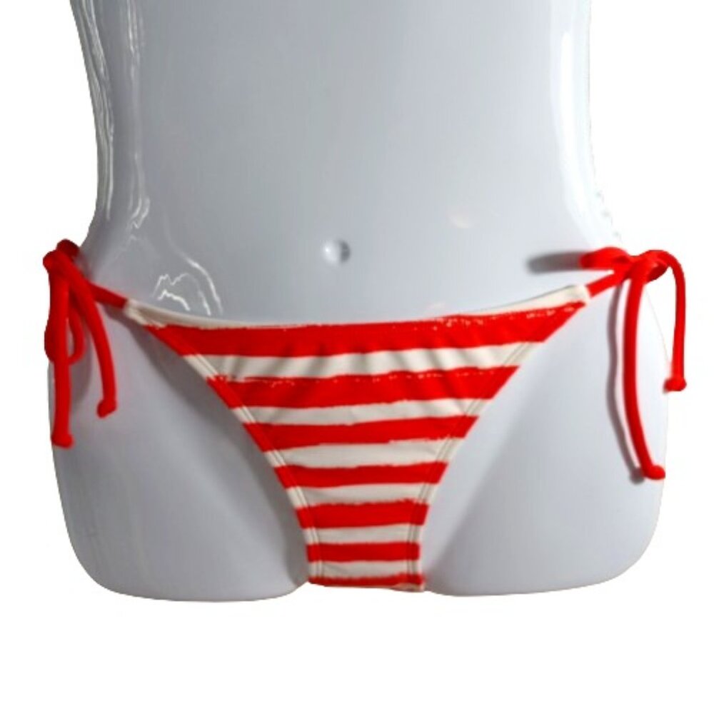 NWT Juniors' Red and White Striped xhilaration Bikini Bottoms Size S